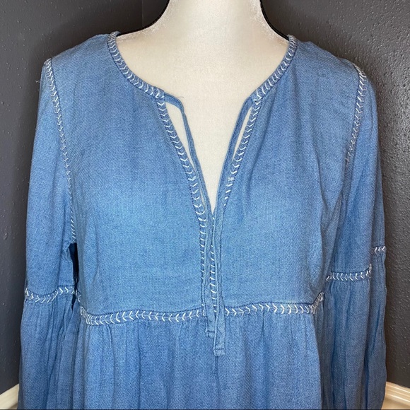Madewell Indigo Peasant Dress - Picture 5 of 12